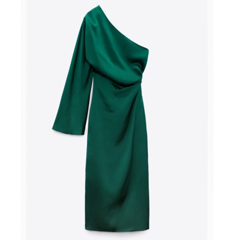 Zara asymmetric satin dress